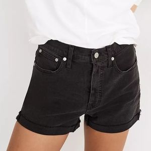Madewell Black High-Rise Denim Shorts Lunar Wash